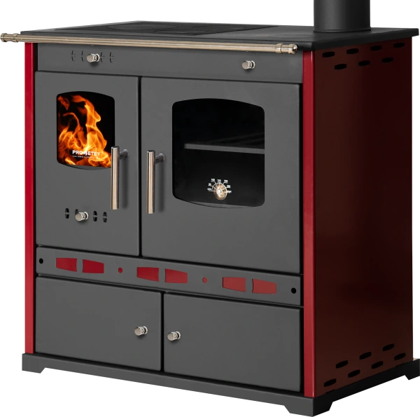 Sporák na drevo PERFEKT ECO LUX bordový