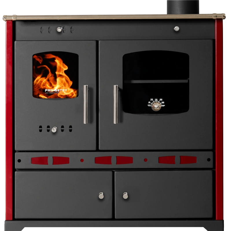 Sporák na drevo PERFEKT ECO LUX bordový 1