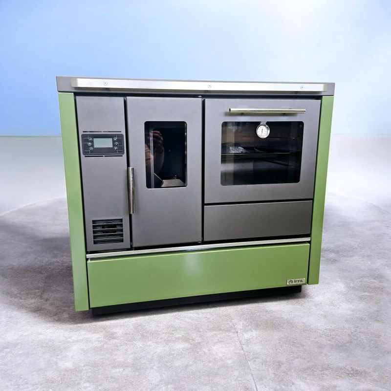 RUMELIA zelená sporák na pelety 9KW- teplovzdušné vykurovanie+rozvod