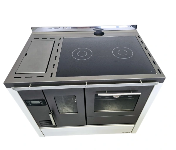 RUMELIA biela sporák na pelety 9KW- teplovzdušné vykurovanie+rozvod 2