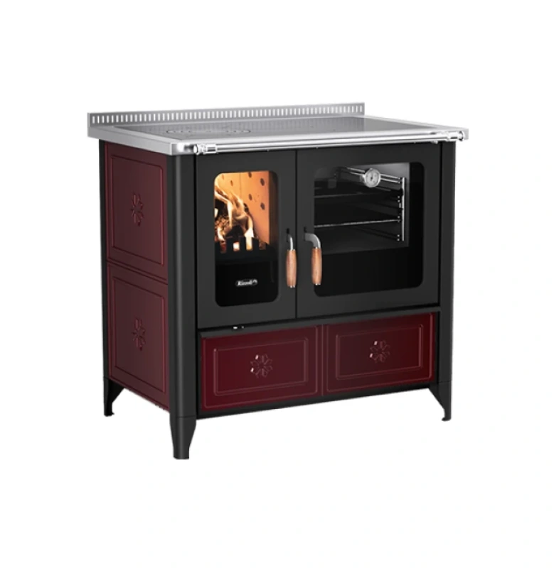 Kuchynský sporák na drevo Rizzoli N 94 Country bordová